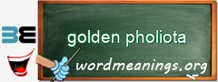 WordMeaning blackboard for golden pholiota